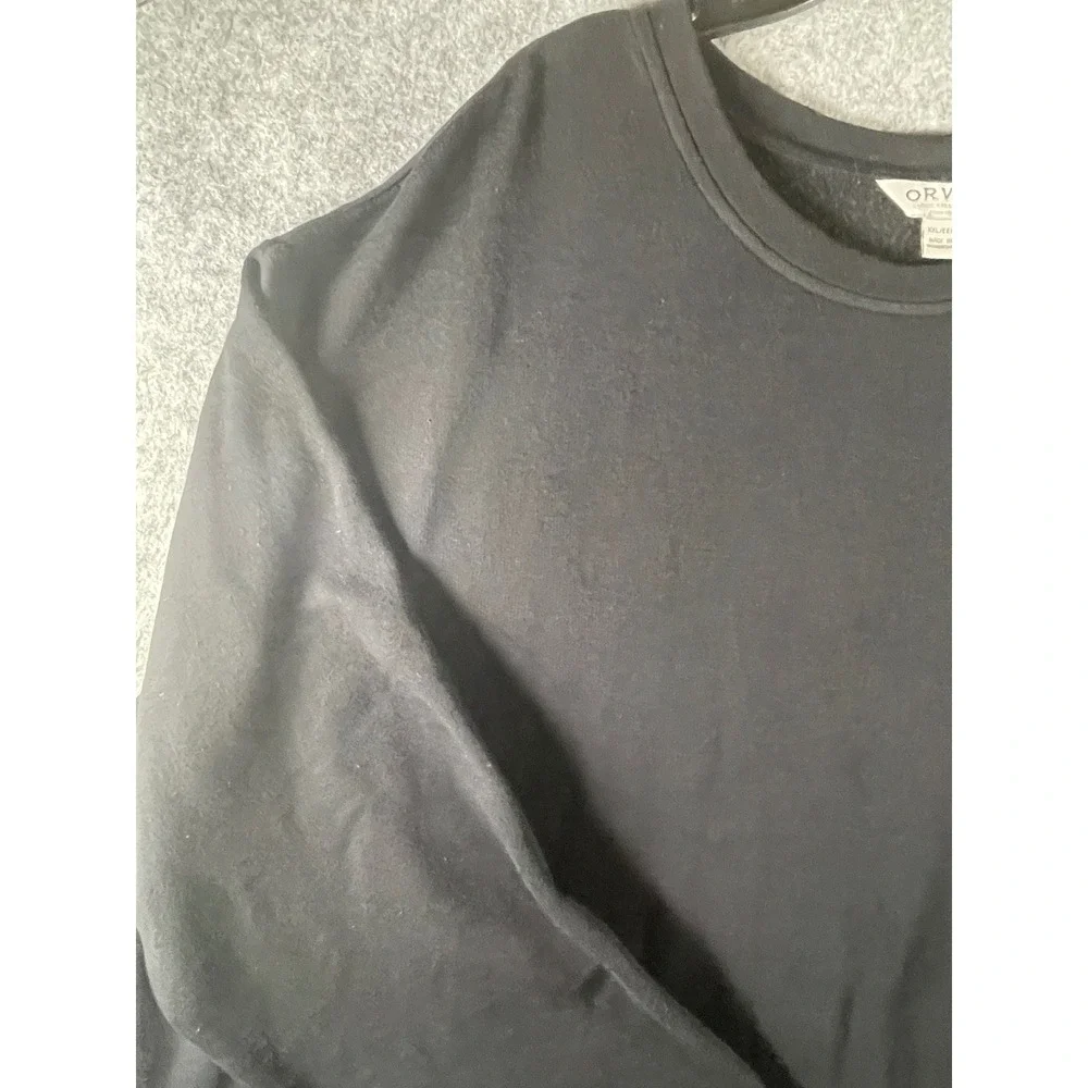 Orvis Classic‎ Collection Mens XXL Black Crewneck Sweatshirt Fleece Pullover